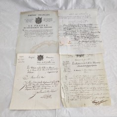 Lotto 4 documenti Empire Francais Napoleone primi dell'800 2