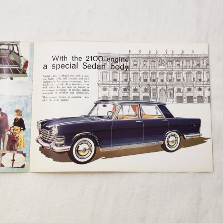 FIAT 1800 brochure 6 pagine testi in inglese