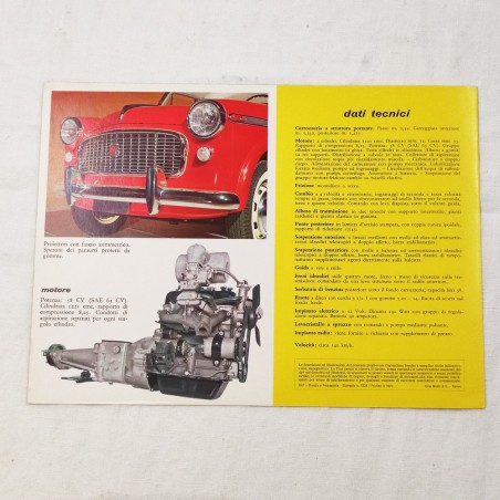 FIAT 1200 Granluce brochure di due pagine in italiano
