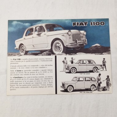 Fiat 1100 brochure foglio singolo testi in italiano