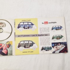 Fiat 600 brochure 3 pagine in italiano ottimo stato 2