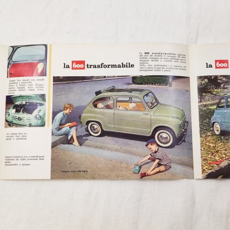 Fiat 600 brochure 3 pagine in italiano ottimo stato