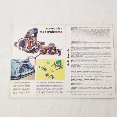 Fiat 600 brochure 3 pagine in italiano ottimo stato