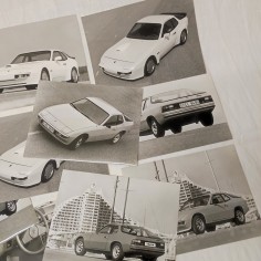 Lotto 12 foto Porsche 924 in bianco e nero 17x24 cm anni 80 2