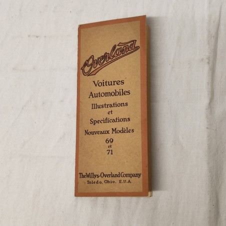 OVERLAND Voitures Automobiles Illustrations et Specification Modele 69  et 71