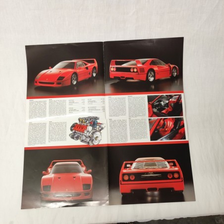 FERRARI modello F40 brochure / poster piegato in 4 anno 1987