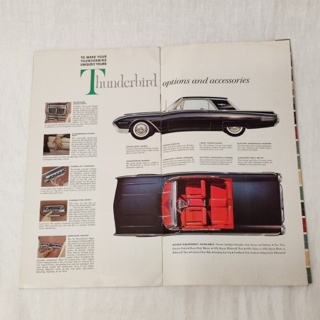 Thunderbird for 1961 Brochure con gamma colori carrozzeria formato 22x40 cm