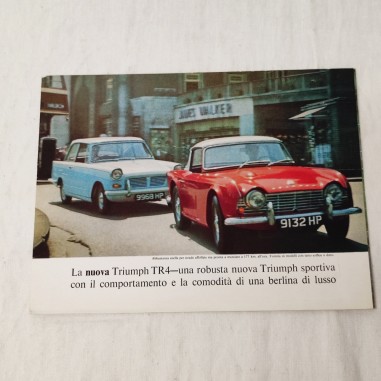 Brochure Triumph TR4 testo in italiano 4 pagine anno 1961