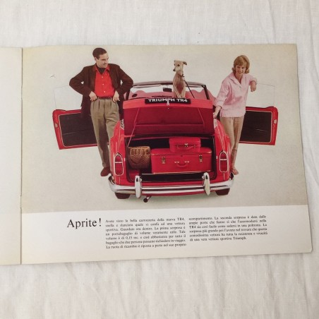 Brochure Triumph TR4 testo in italiano 4 pagine anno 1961