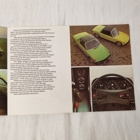 Brochure Volkswagen Porsche 914 - 2 pagine inglese