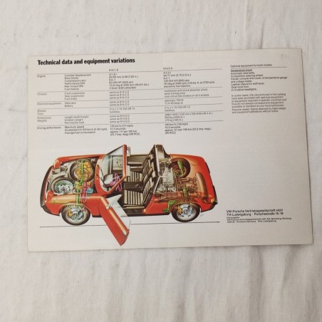 Brochure Volkswagen Porsche 914 - 2 pagine inglese
