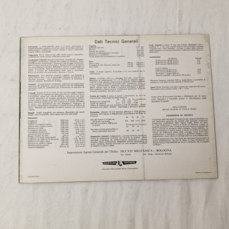 Brochure TRIUMPH Spitfire 4 pagine testi in italiano
