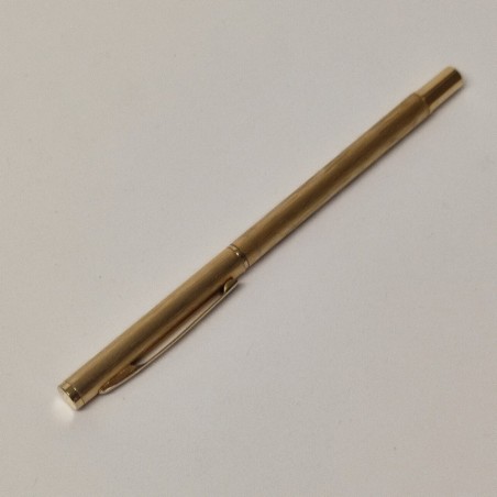 Penna a sfera dorata lavorazione millerighe usata con astuccio Parker