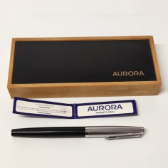 AURORA 888P penna stilografica nera in resina cappuccio acciaio usata 2