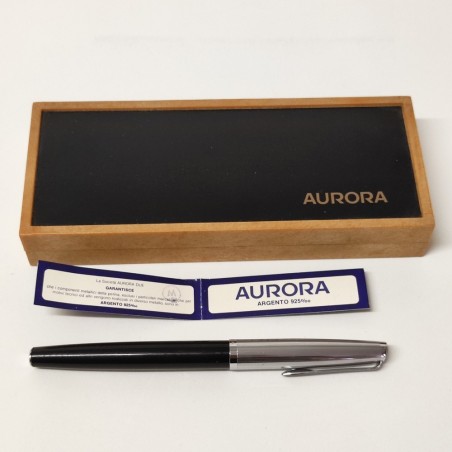 AURORA 888P penna stilografica nera in resina cappuccio acciaio usata