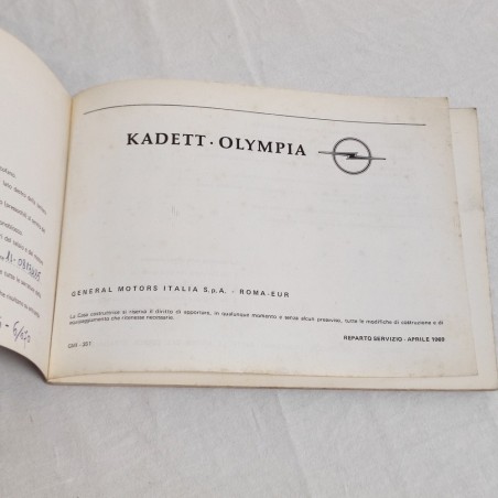 OPEL KADETT-OLYMPIA Manuale uso e manutenzione 1969 - molto buono