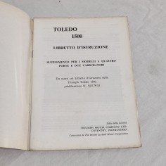 TRIUMPH Toledo 1500 libretto uso manutenzione italiano 2