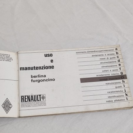 Renault 4 Libretto Uso manutenzione Luglio 1969