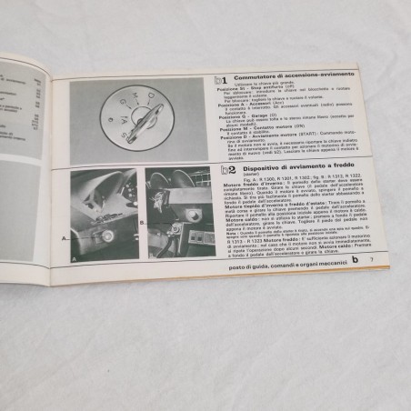 Renault R1300 1301 1302 1312 1313 1322 1323 libretto uso manutenzione 1972