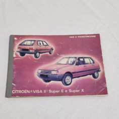 CITROEN Visa II Super E & Super X libretto uso manutenzione