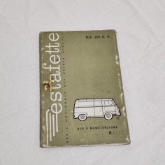RENAULT Estafette Libretto uso manutenzione N.E. 825 Italiano R2130 R2131