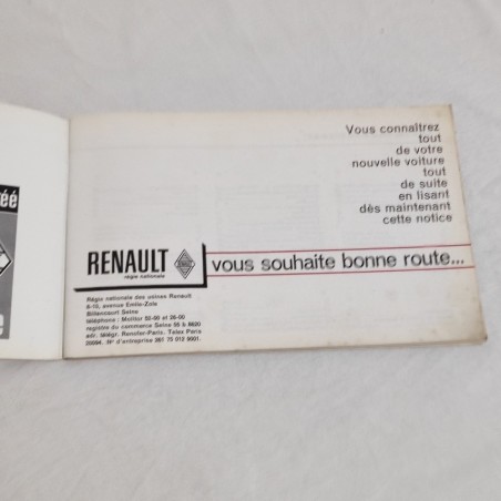 RENAULT R. 1130 conduite et entretien Francese