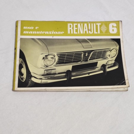 RENAULT 6 libretto uso manutenzione luglio 1968 ed. italiana