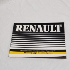 RENAULT 19 Libretto uso manutenzione anno 1989 3° ed. NE 530