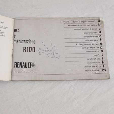 RENAULT 12 libretto uso manutenzione luglio 1969 discreto