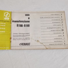 RENAULT 6 R1180 R1181 libretto uso manutenzione NE 291 74 6 75 2