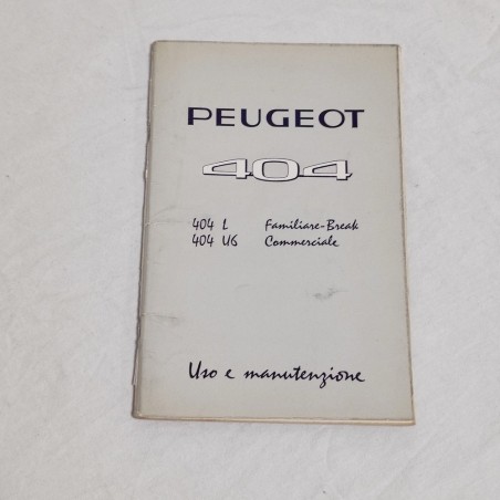 PEUGEOT 404 L Familiare Break 404 U6 Commerciale Libretto uso manutenzione