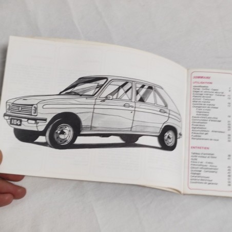 PEUGEOT 104 Libretto uso manutenzione 09.72-85.00-18.01