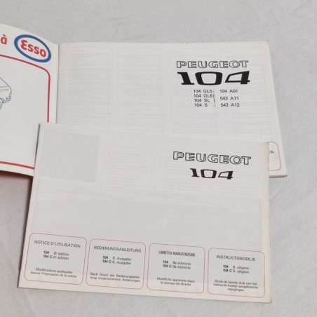 PEUGEOT 104 Libretto uso manutenzione 09.78-85.36-24.81