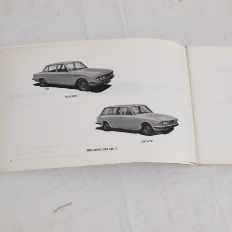 Triumph 2000 Mk2 handbook 04/71 - English text - Ottimo