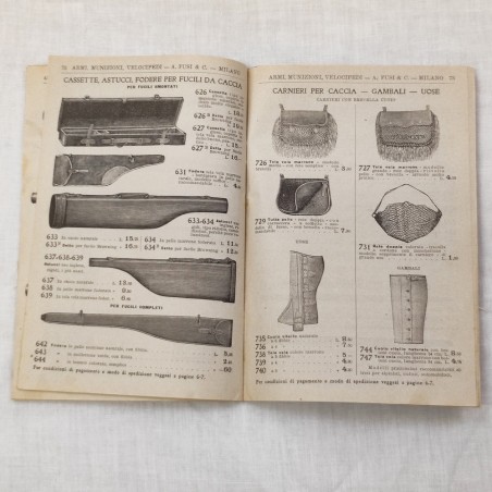 Catalogo ARMI MUNIZIONI VELOCIPEDI A. FUSI & C. MILANO 1905