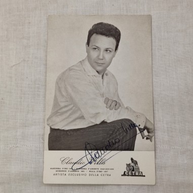 CLAUDIO VILLA, cartolina di promozione con autografo originale