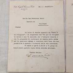 ANGIOLO CARRARA VERDI lotto di 2 lettere una dattiloscritta e una scritta a mano 2