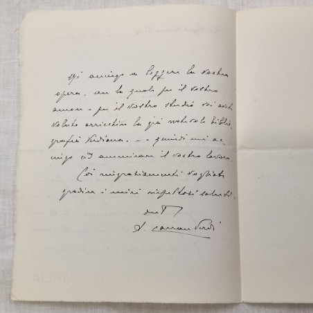 ANGIOLO CARRARA VERDI lotto di 2 lettere una dattiloscritta e una scritta a mano