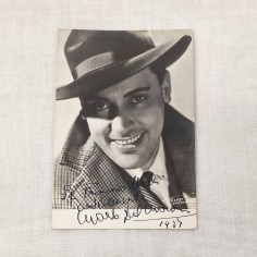 MARIO DEL MONACO cartolina con ritratto del cantante e autografo originale