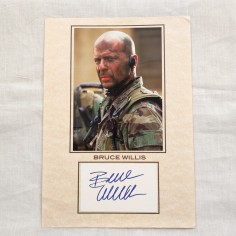 BRUCE WILLIS fotografia montata su cartoncino con autografo orignale