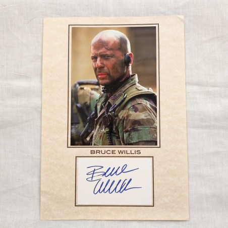 BRUCE WILLIS fotografia montata su cartoncino con autografo orignale