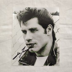 JOHN TRAVOLTA foto in bianco e nero con autografo in originale