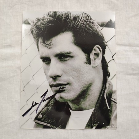JOHN TRAVOLTA foto in bianco e nero con autografo in originale