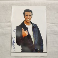 HAPPY DAYS Henry Winkler Fonzie scansione stampata di fotografia con autografo