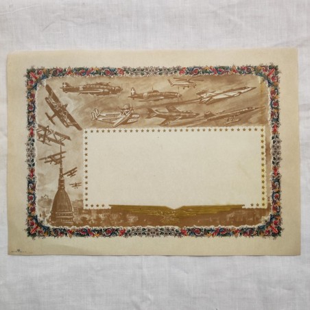 Diploma aeronautico Torino non compilato anni 60/70