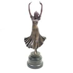 Scultura in bronzo ballerina orientale danzante