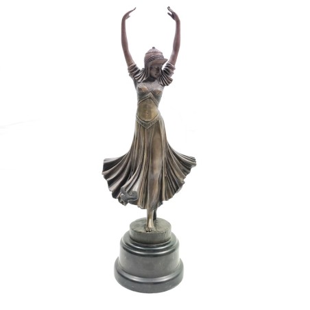 Scultura in bronzo ballerina orientale danzante