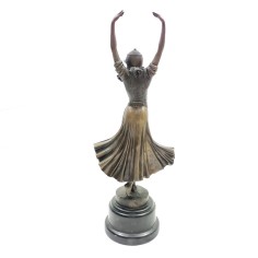 Scultura in bronzo ballerina orientale danzante 2