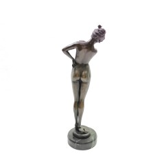 BC Zheng Scultura in bronzo figura femminile classica nuda in piedi 2