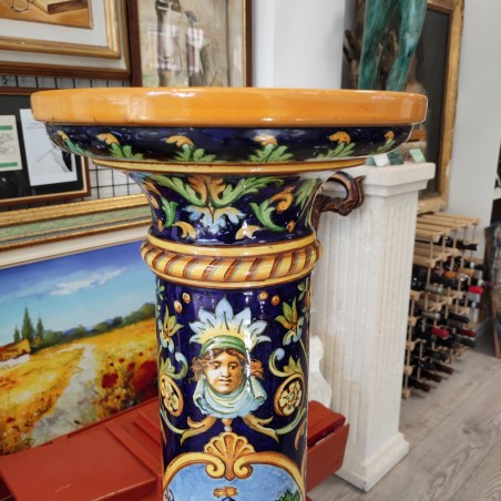 Colonna in ceramica policroma Molaroni Pesaro h. 108 cm